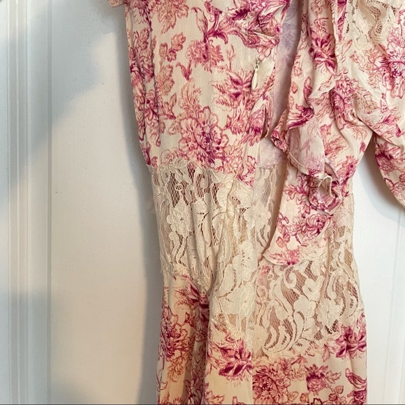 Free People Lucie Mini in Pink Combo tie back lace insert 12 - Picture 8 of 9